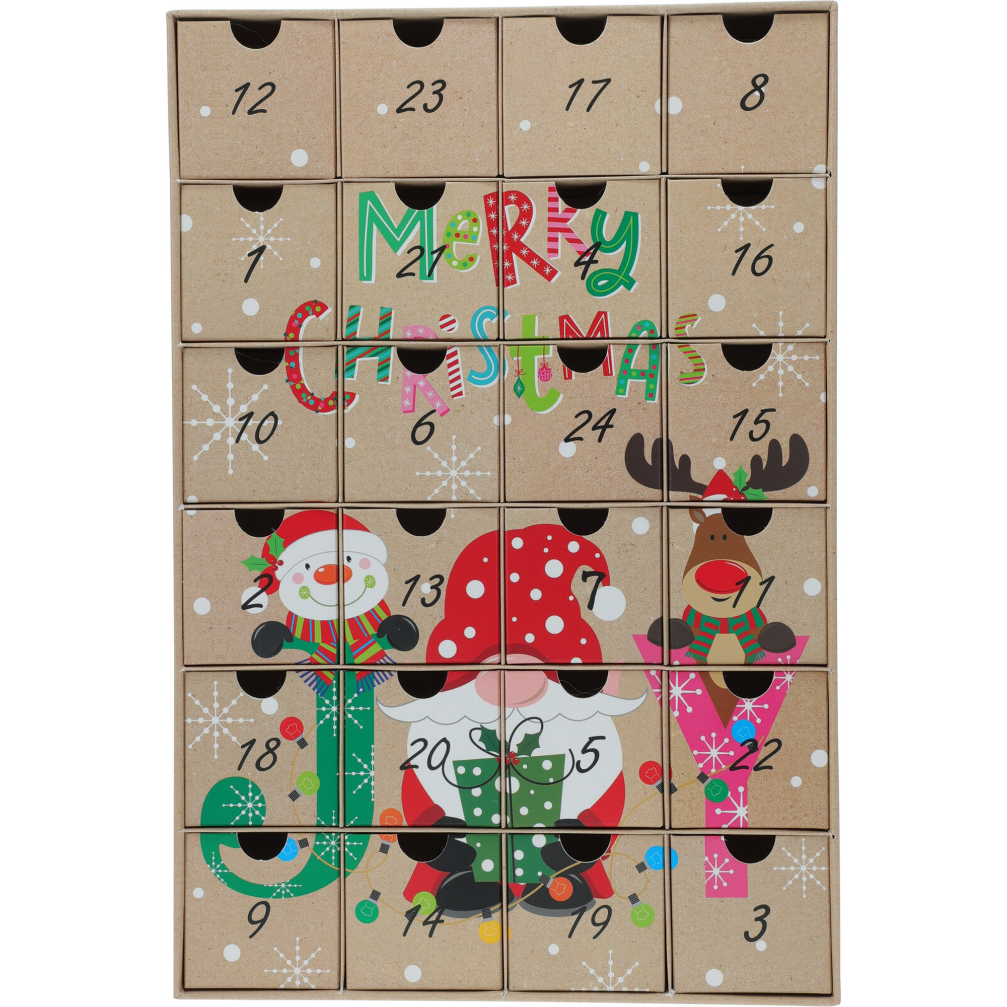 Adventskalender zum Befüllen 'Joy' 38 x 26 x 6,5 cm