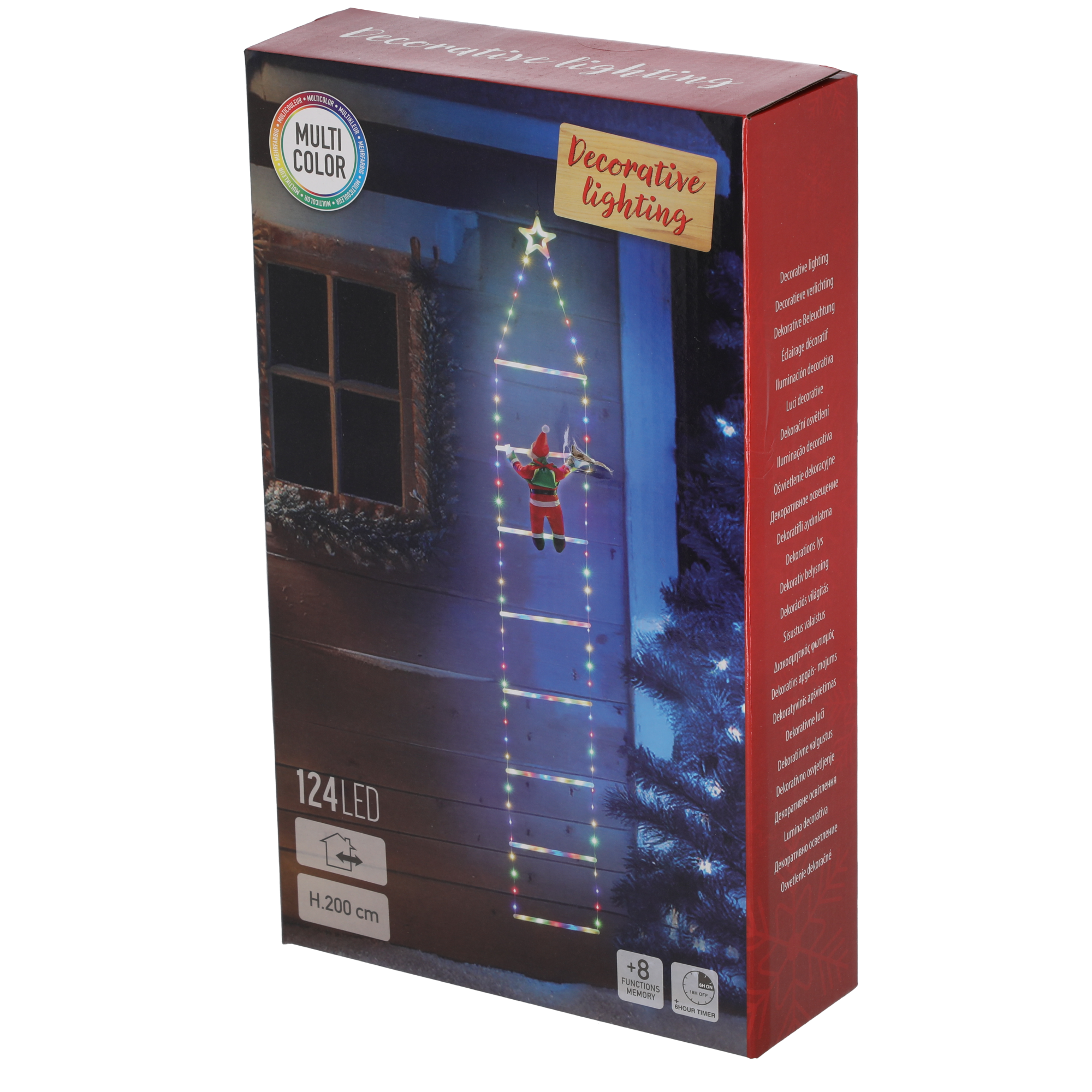 Santa auf LED-Leiter 12 x 36 x 8 cm