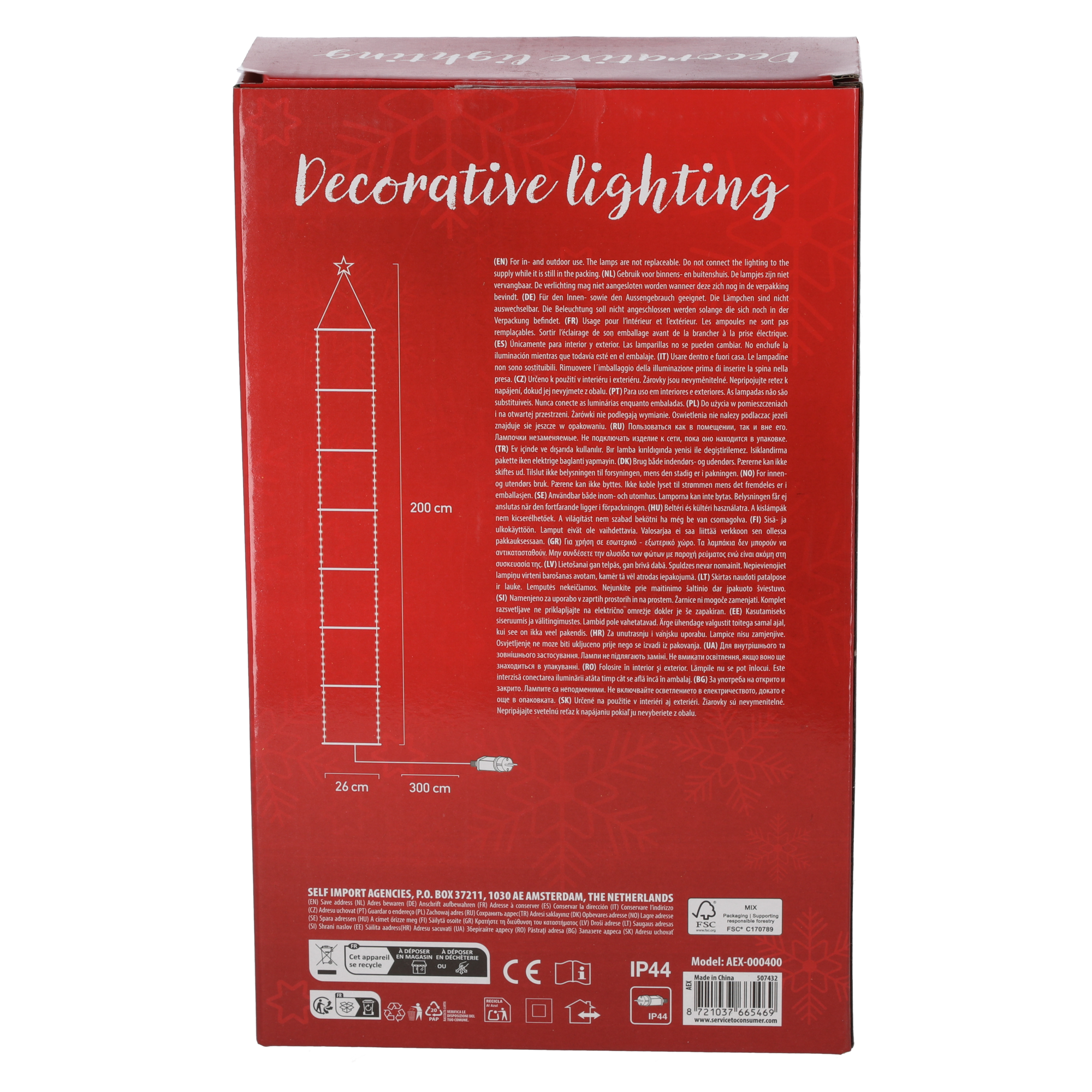 Santa auf LED-Leiter 12 x 36 x 8 cm