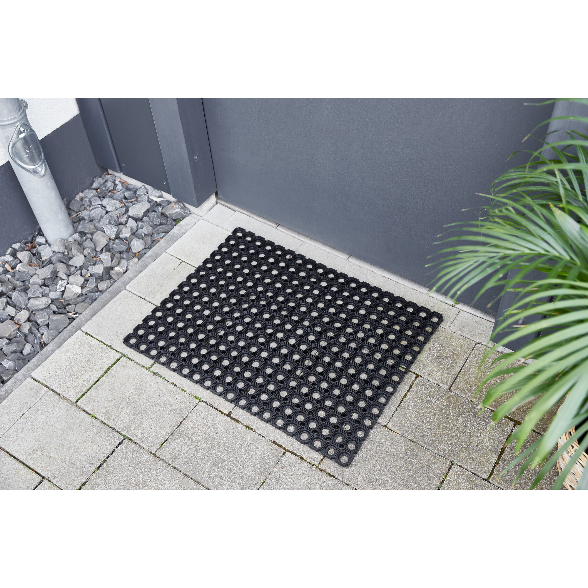 Gummiringmatte schwarz 80 x 120 cm