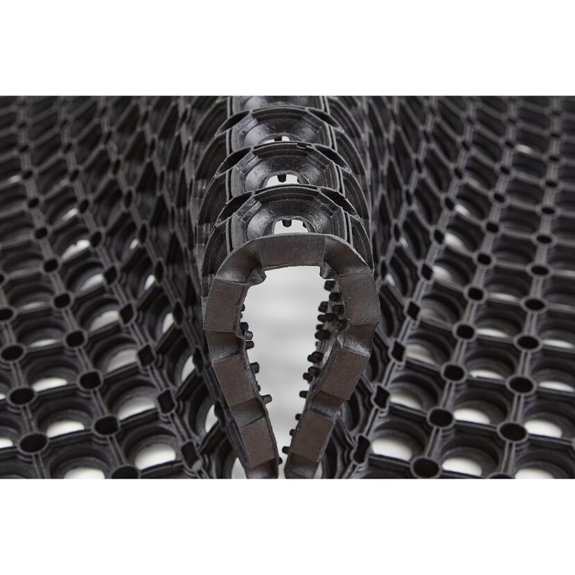 Gummiringmatte schwarz 80 x 120 cm