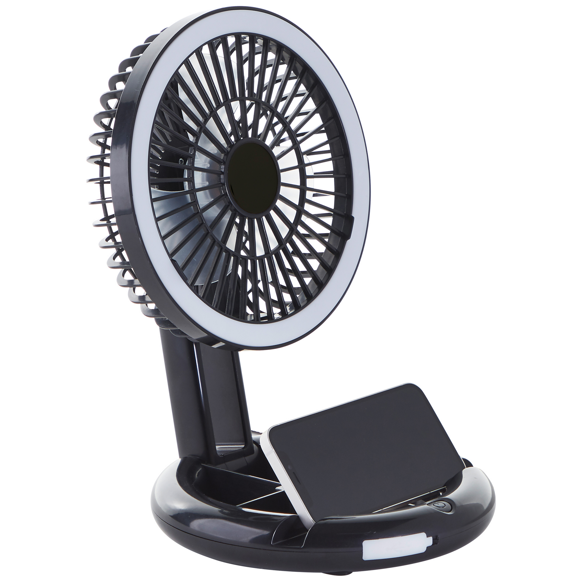 Tischleuchte 'Vesto' schwarz Ø 18,9 x 27,5 cm mit Ventilator
