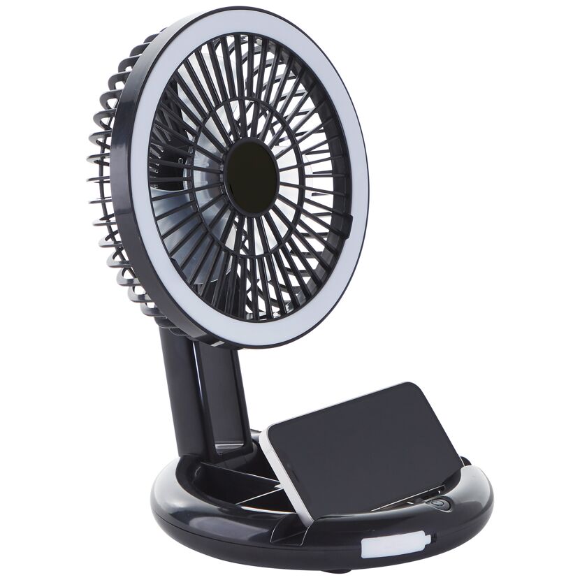 Tischleuchte 'Vesto' schwarz Ø 18,9 x 27,5 cm mit Ventilator