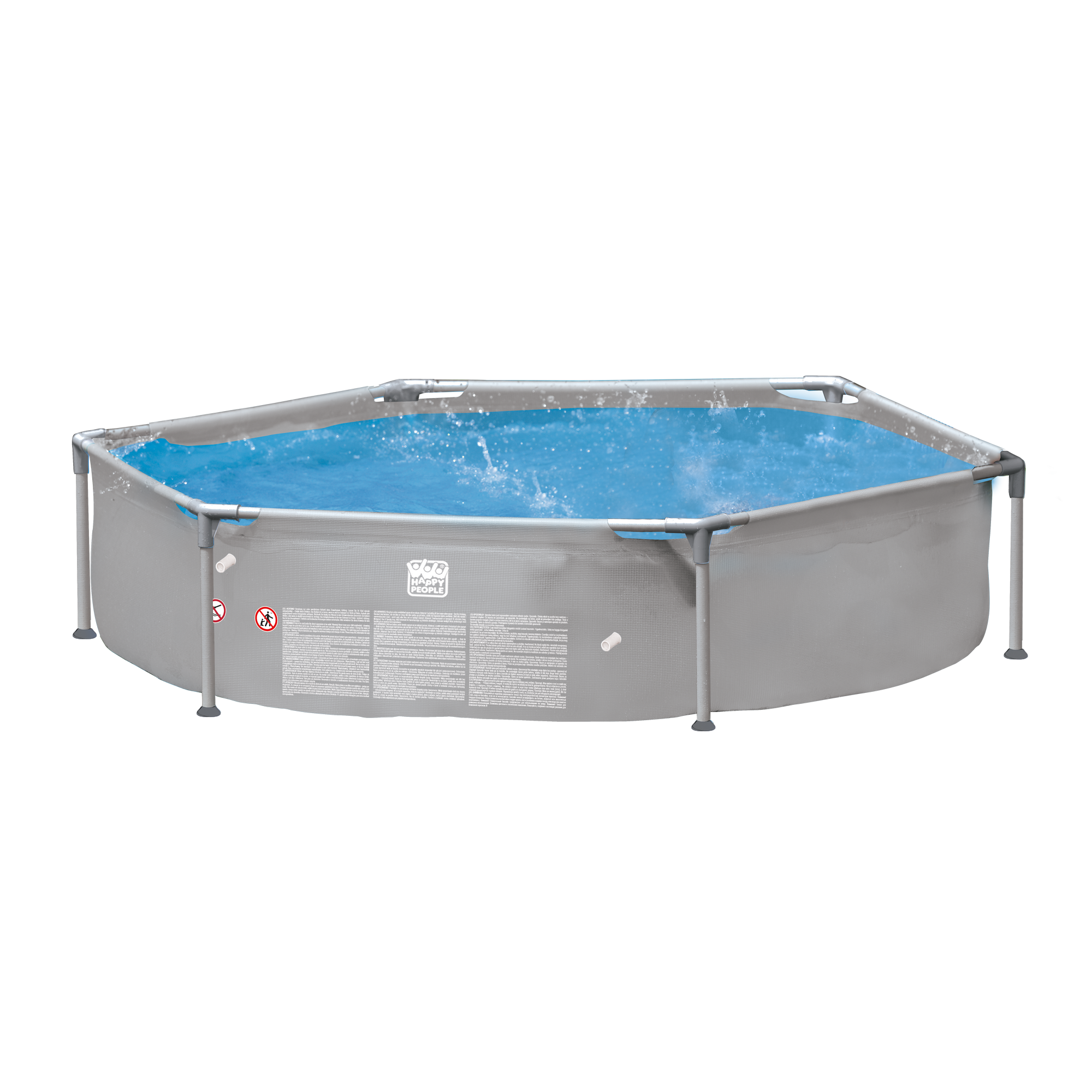 Stahlrahmenpool grau Ø 240 x 51 cm