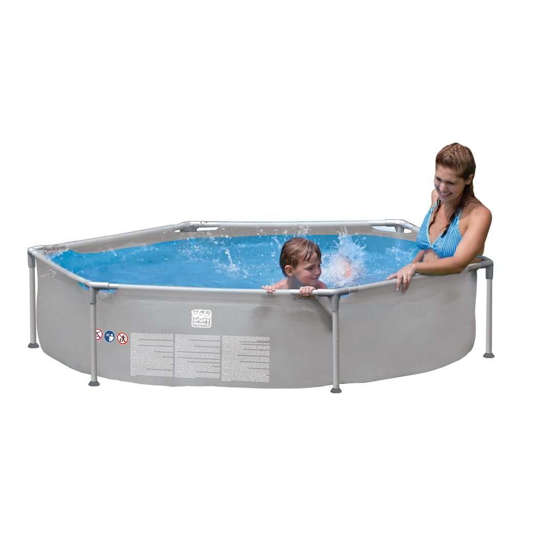 Stahlrahmenpool grau Ø 240 x 51 cm