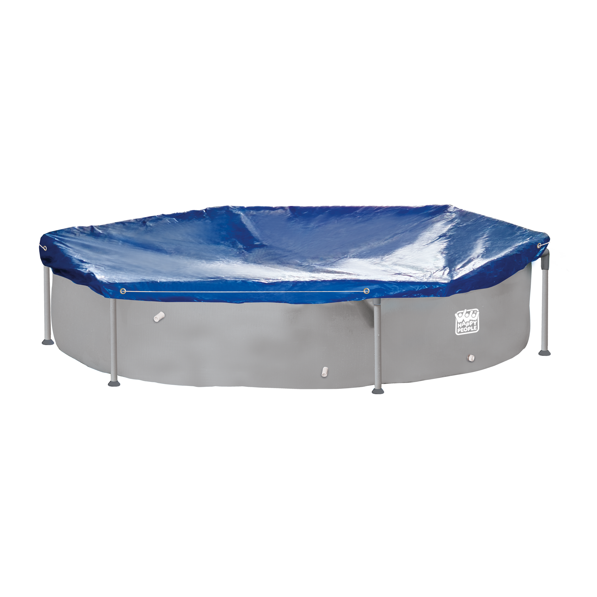 Poolabdeckung blau mit Gummizug, Ösen und Kordel Ø 270 cm