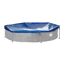 Poolabdeckung blau mit Gummizug, Ösen und Kordel Ø 270 cm