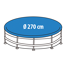 Poolabdeckung blau mit Gummizug, Ösen und Kordel Ø 270 cm