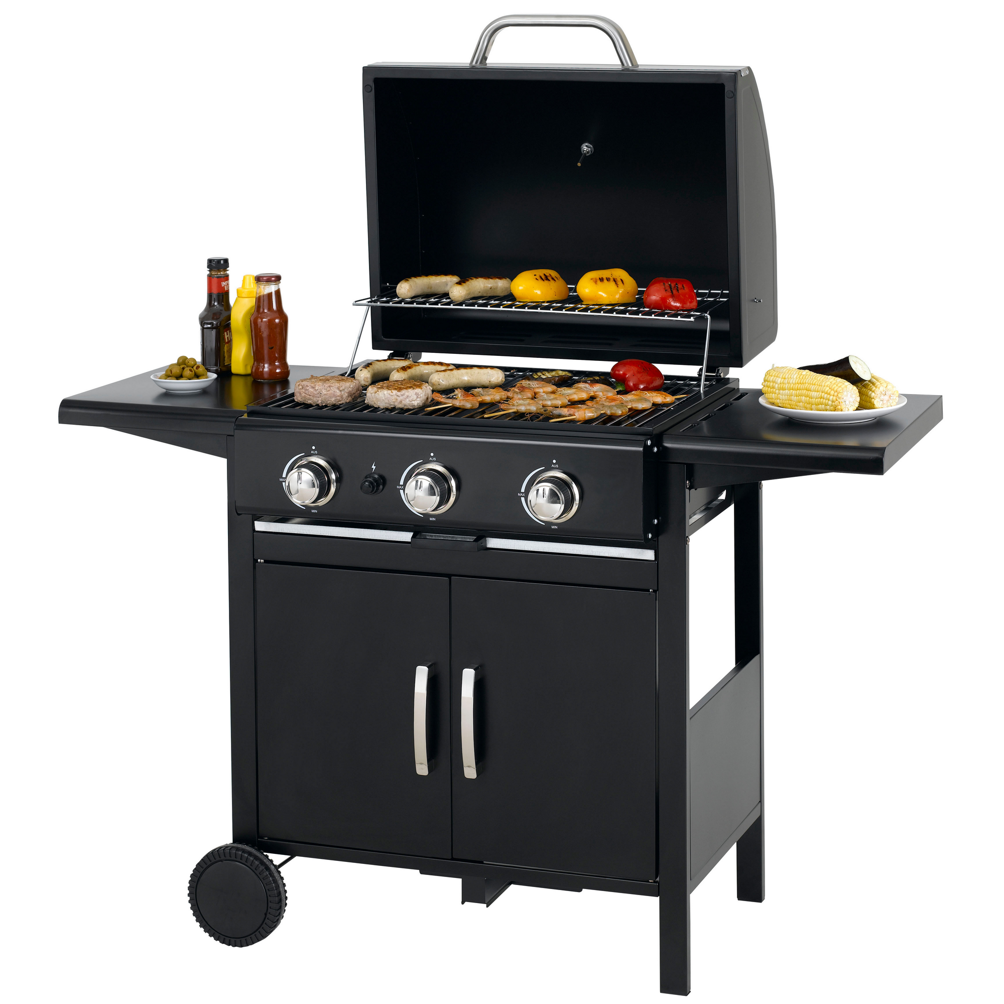 Gasgrill 'Mayfield 3' schwarz 127 x 103 x 58 cm