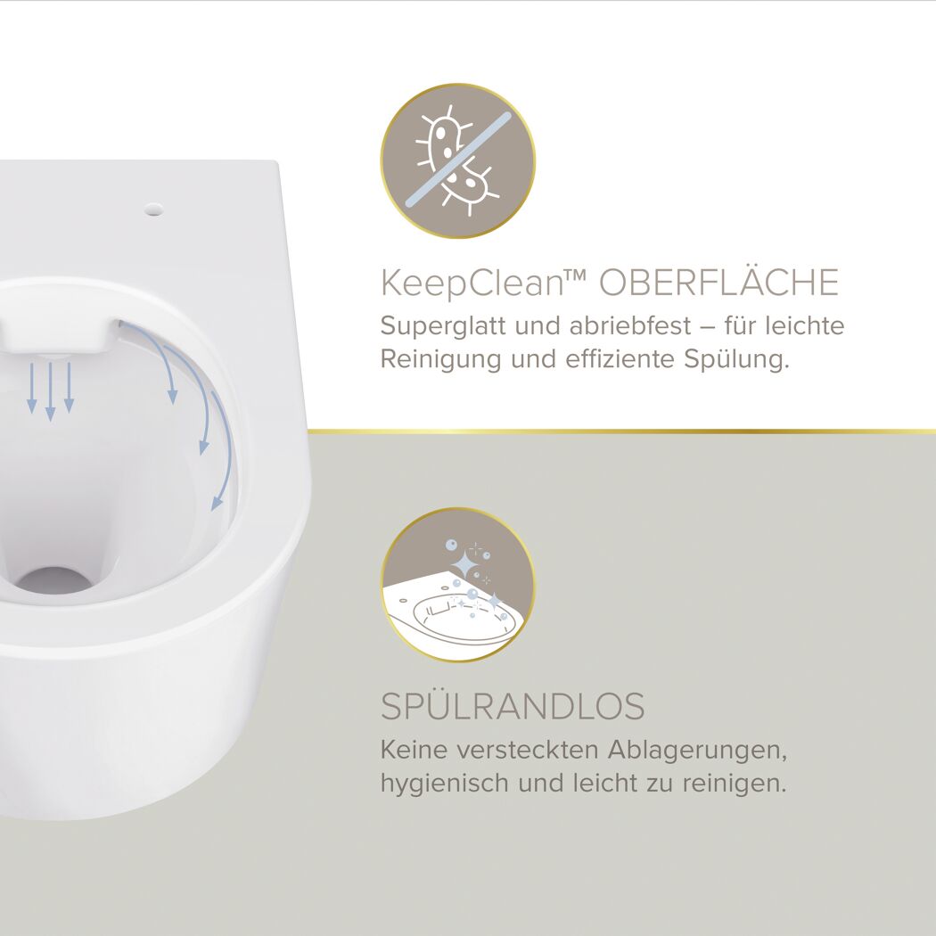 Wand-WC spülrandlos 'Melva' weiß