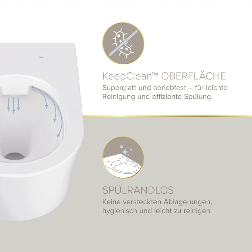 Wand-WC spülrandlos 'Melva' weiß