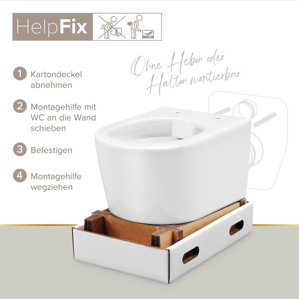 Wand-WC spülrandlos 'Melva' weiß