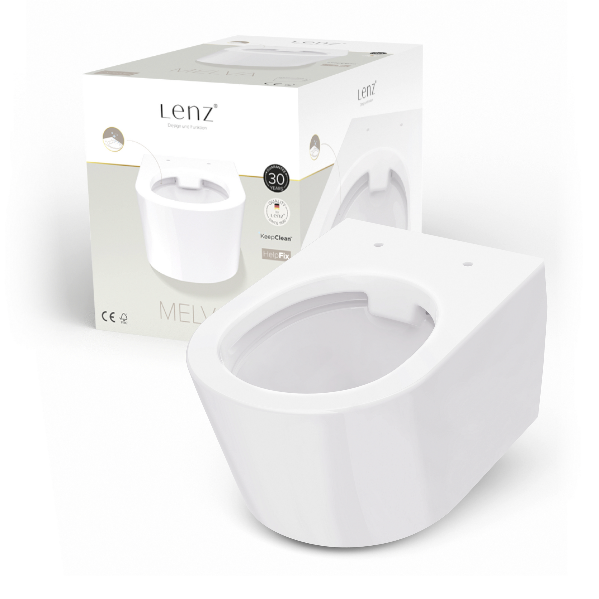 Wand-WC 'Melva' spülrandlos weiß