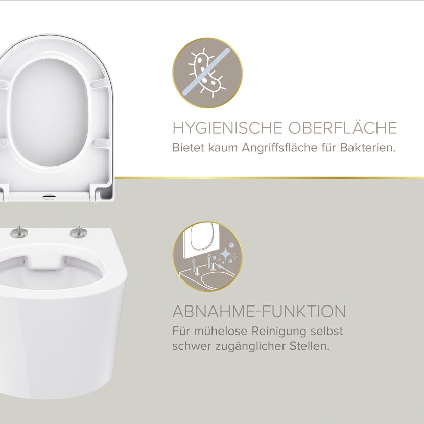 WC-Sitz 'Melva' mit Absenkautomatik weiß Duroplast