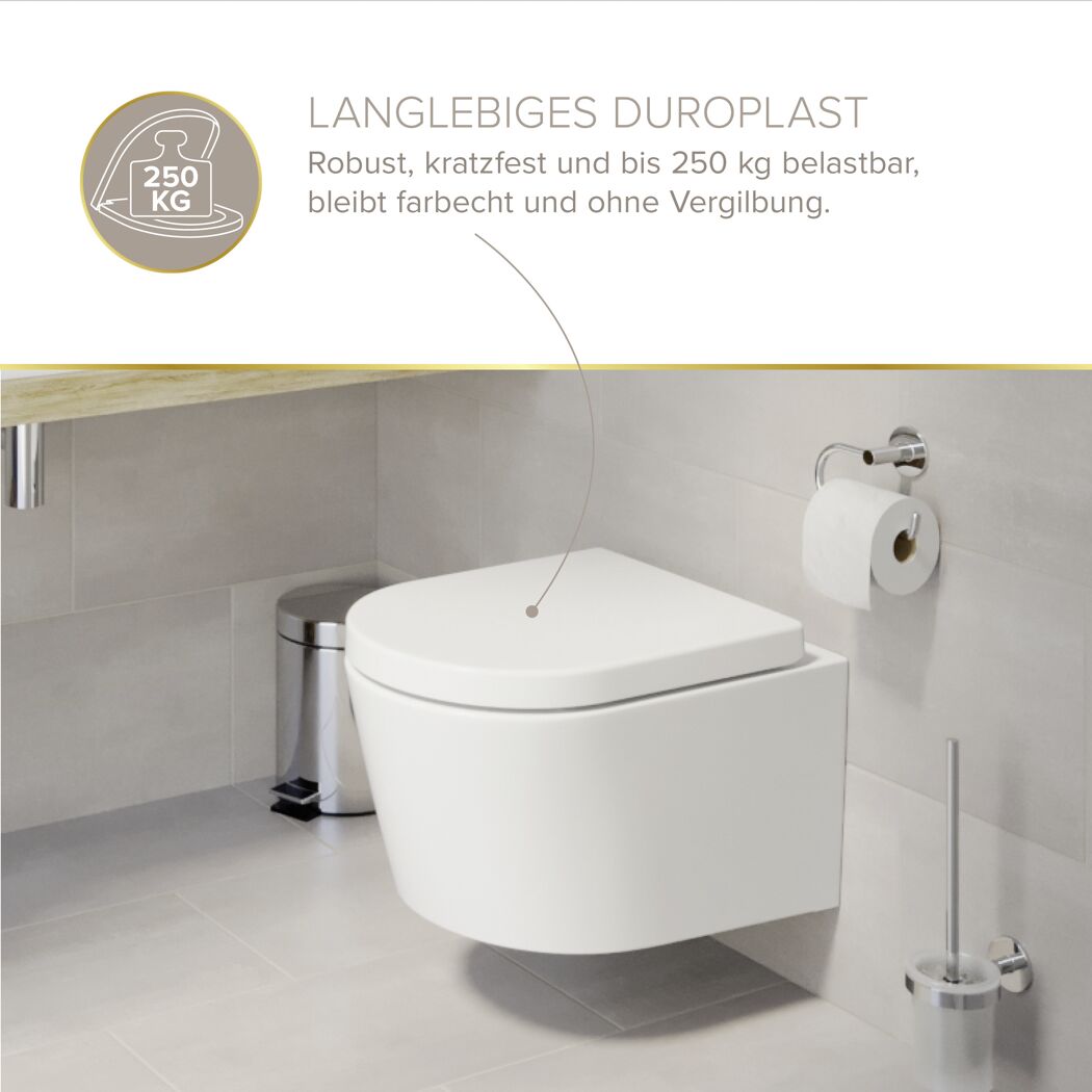 WC-Sitz 'Melva' mit Absenkautomatik weiß Duroplast