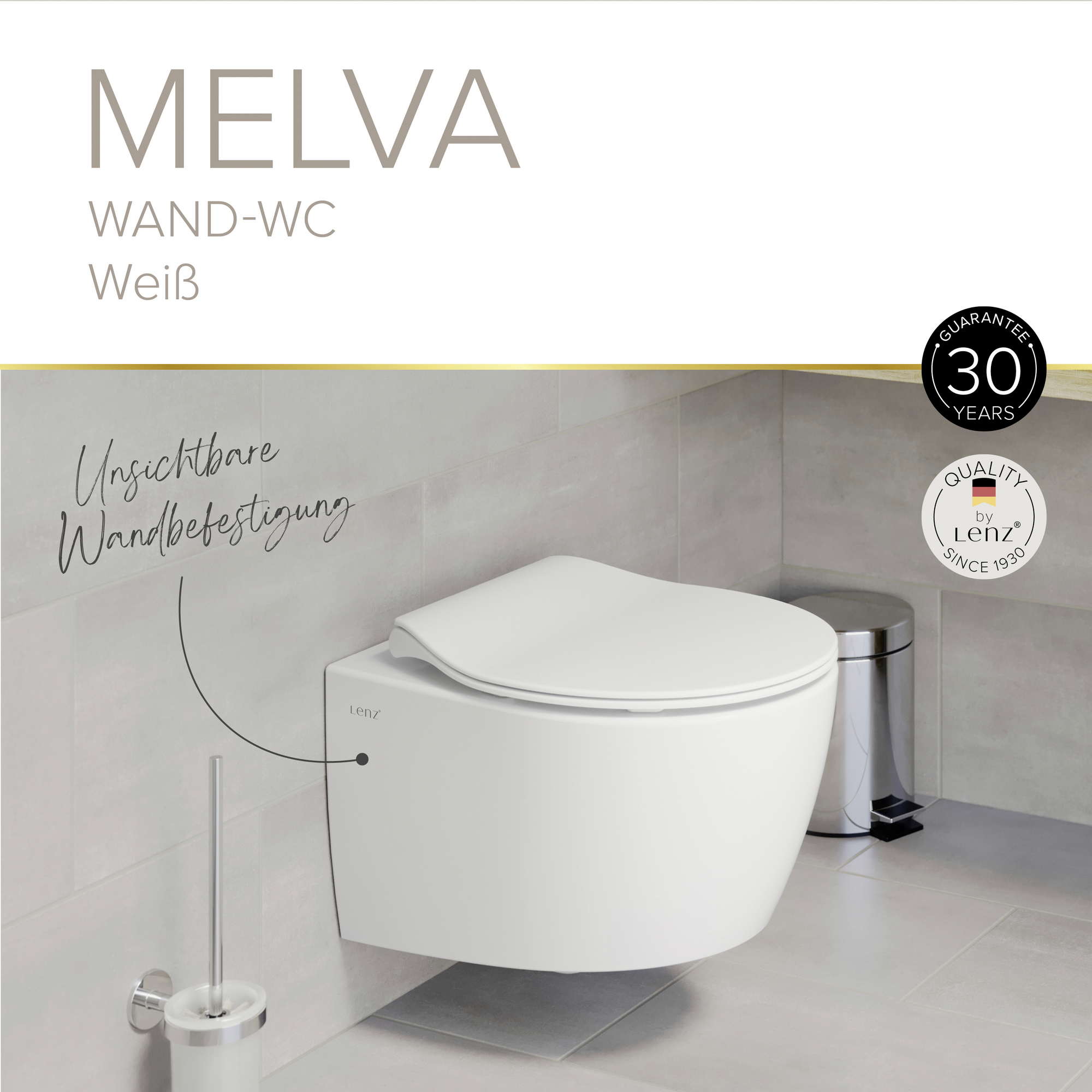 Wand-WC 'Jeno' spülrandlos weiß