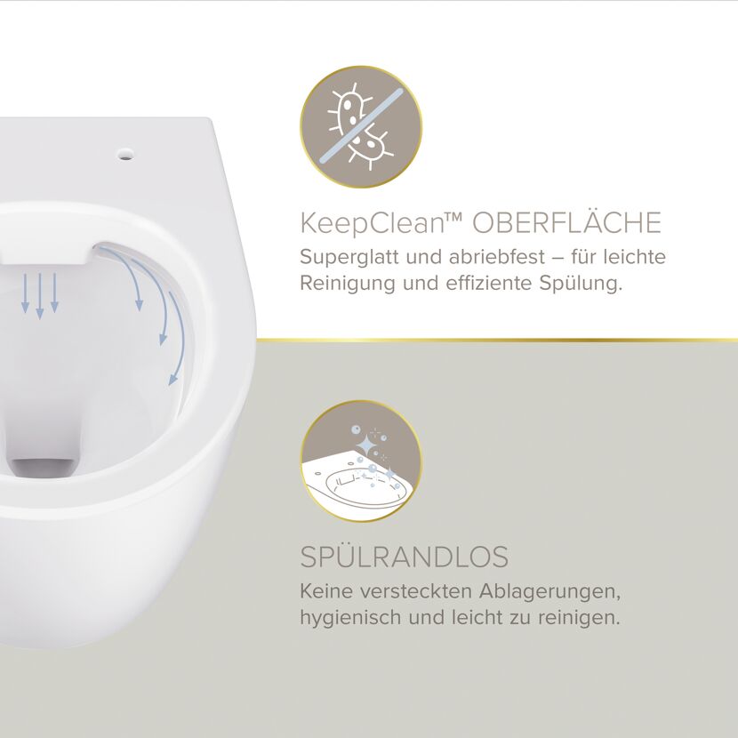 Wand-WC spülrandlos 'Jeno' spülrandlos weiß