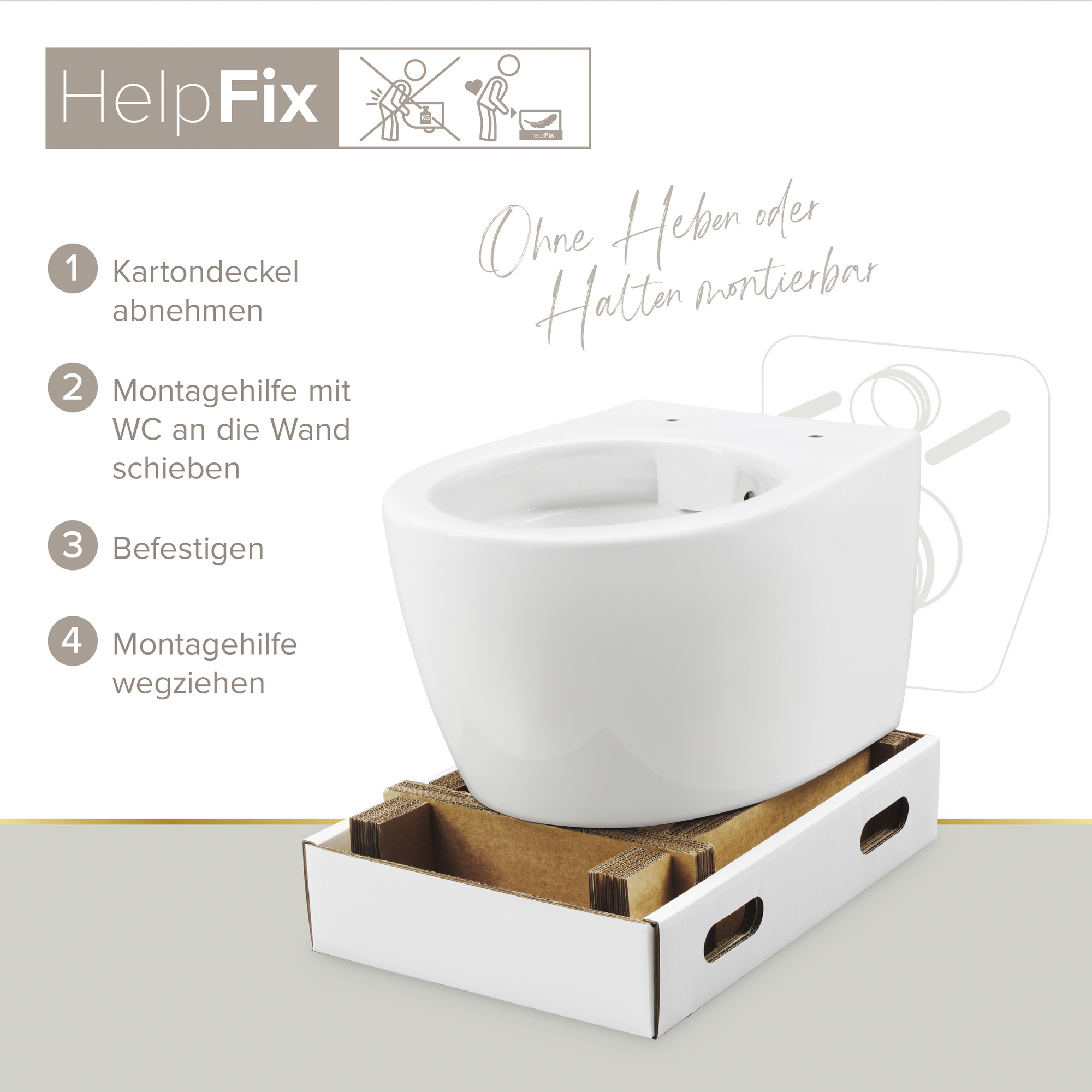 Wand-WC 'Jeno' spülrandlos weiß