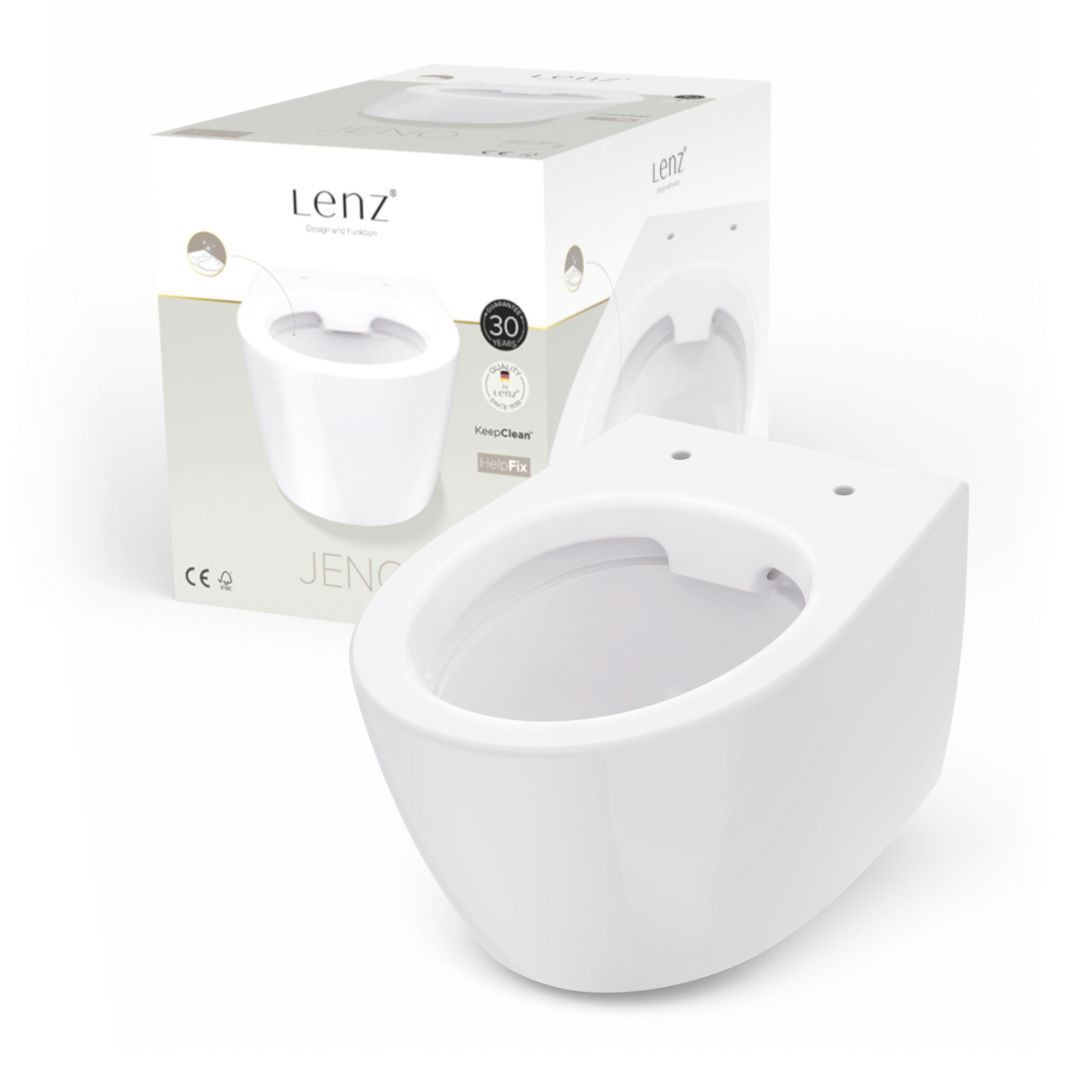 Wand-WC 'Jeno' spülrandlos weiß