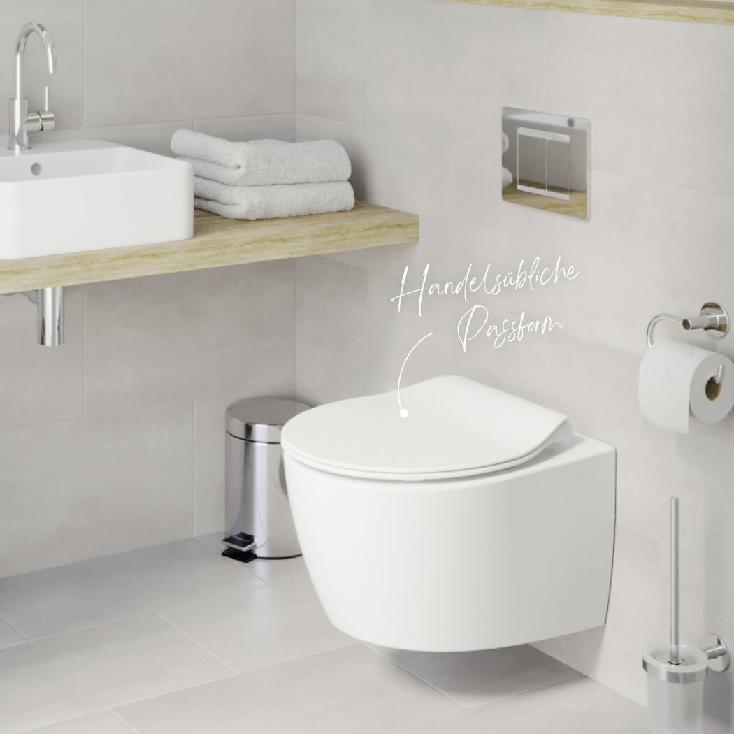 WC-Sitz 'Jeno' mit Absenkautomatik weiß Duroplast