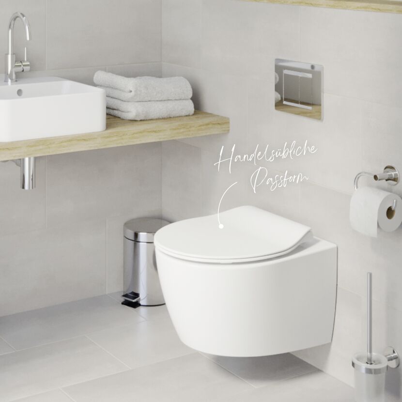 WC-Sitz 'Jeno' mit Absenkautomatik weiß Duroplast
