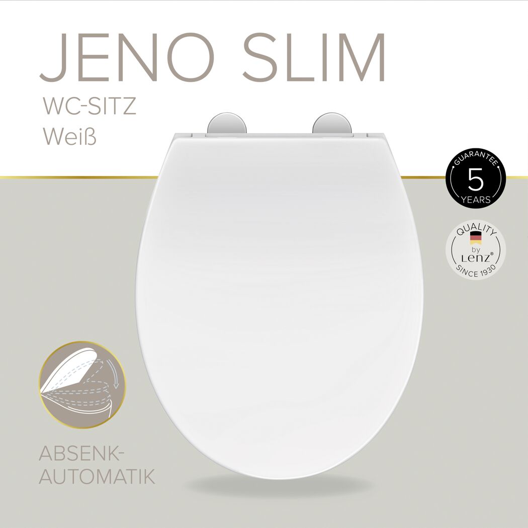 WC-Sitz 'Jeno' mit Absenkautomatik weiß Duroplast