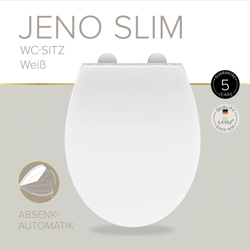 WC-Sitz 'Jeno' mit Absenkautomatik weiß Duroplast