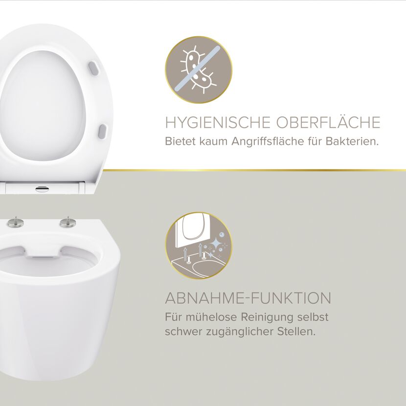 WC-Sitz 'Jeno' mit Absenkautomatik weiß Duroplast