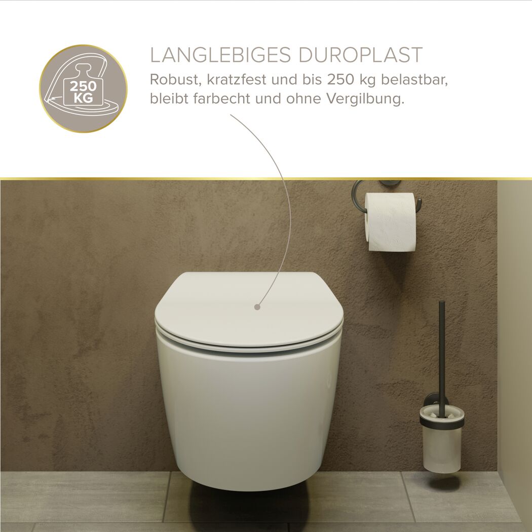 WC-Sitz 'Jeno' mit Absenkautomatik weiß Duroplast