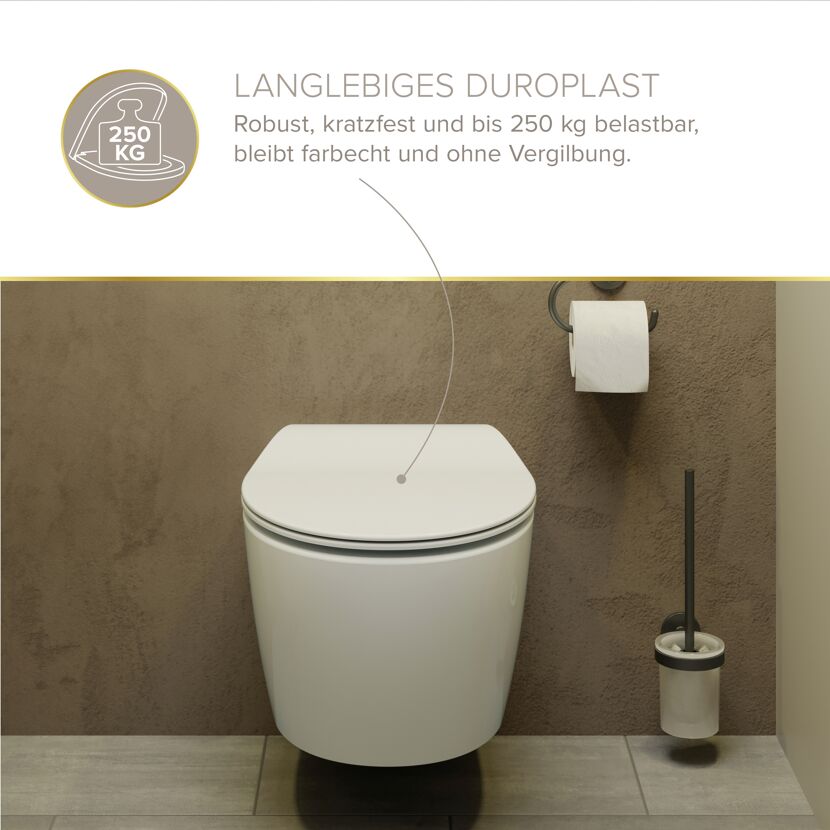 WC-Sitz 'Jeno' mit Absenkautomatik weiß Duroplast