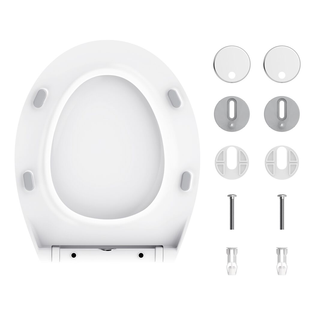 WC-Sitz 'Jeno' mit Absenkautomatik weiß Duroplast