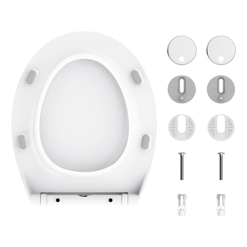 WC-Sitz 'Jeno' mit Absenkautomatik weiß Duroplast