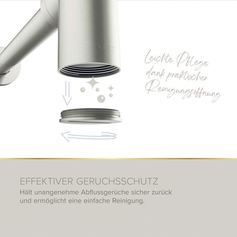 Flaschensiphon 'Juri' edelstahlfarben, 1 1/4" x Ø 32 mm