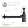 Flaschensiphon 'Juri' schwarz matt, 1 1/4" x Ø 32 mm