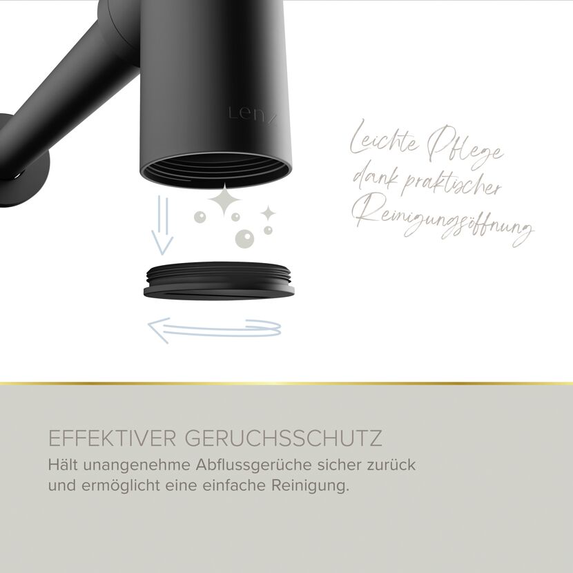 Flaschensiphon 'Juri' schwarz matt, 1 1/4" x Ø 32 mm