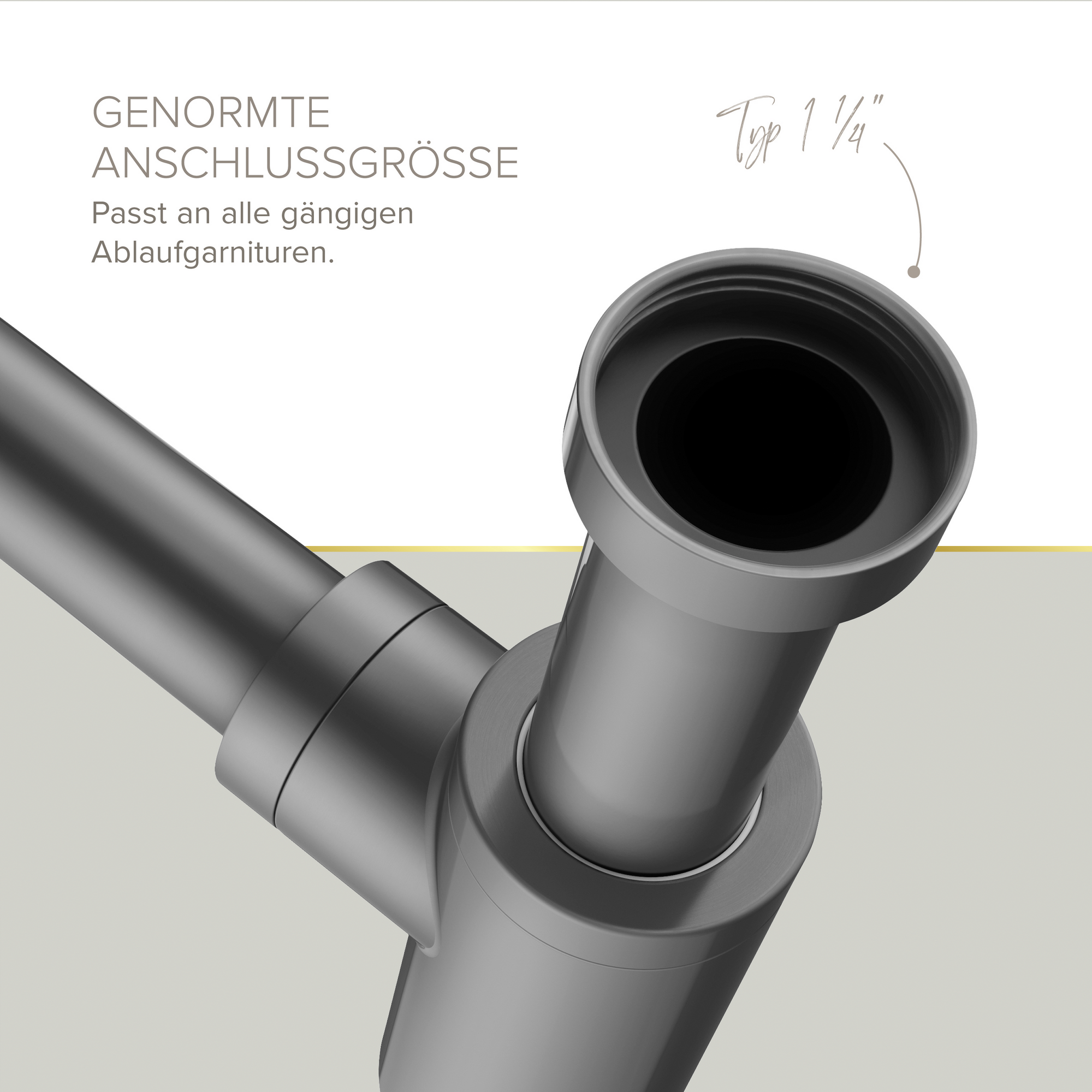 Flaschensiphon 'Juri' graphit, 1 1/4" x Ø 32 mm