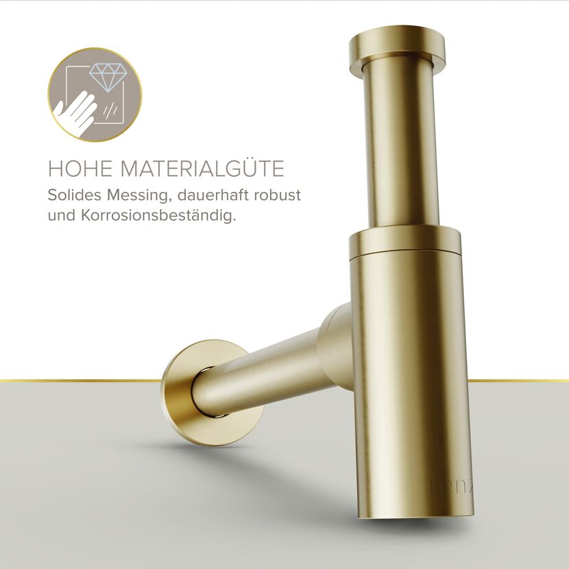 Flaschensiphon 'Juri' gold, 1 1/4" x Ø 32 mm