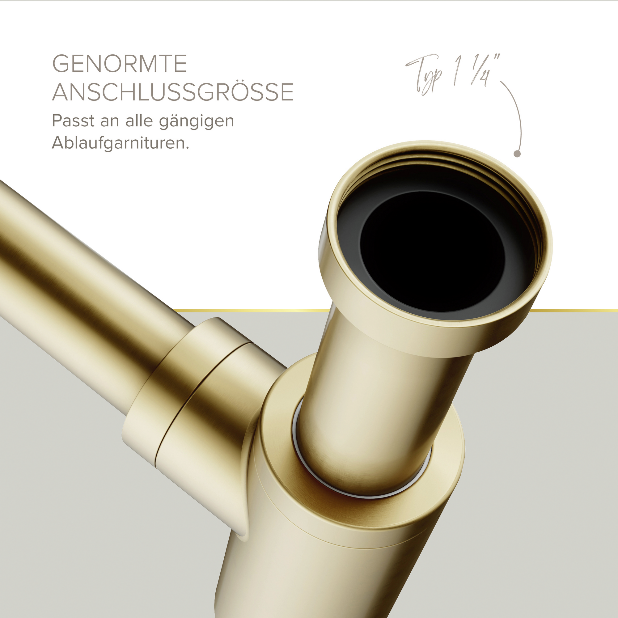 Flaschensiphon 'Juri' gold, 1 1/4" x Ø 32 mm