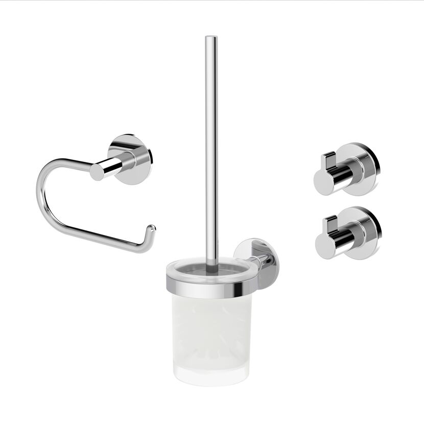 Badaccessoire-Set 'Vida' chromfarben 4-teilig