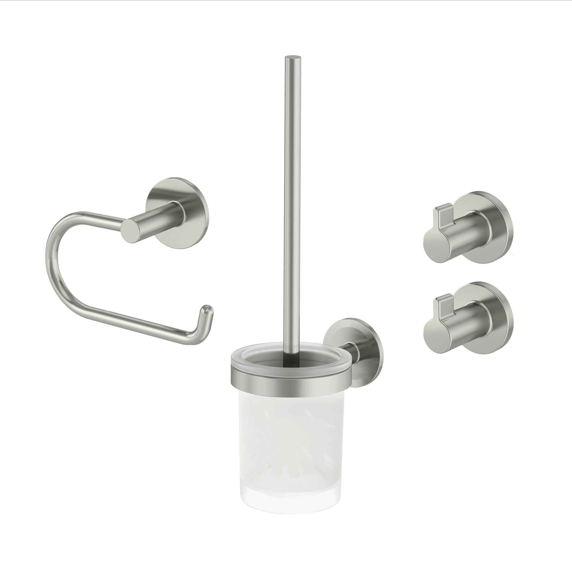 Badaccessoire-Set 'Noa' nickelfarben 4-teilig
