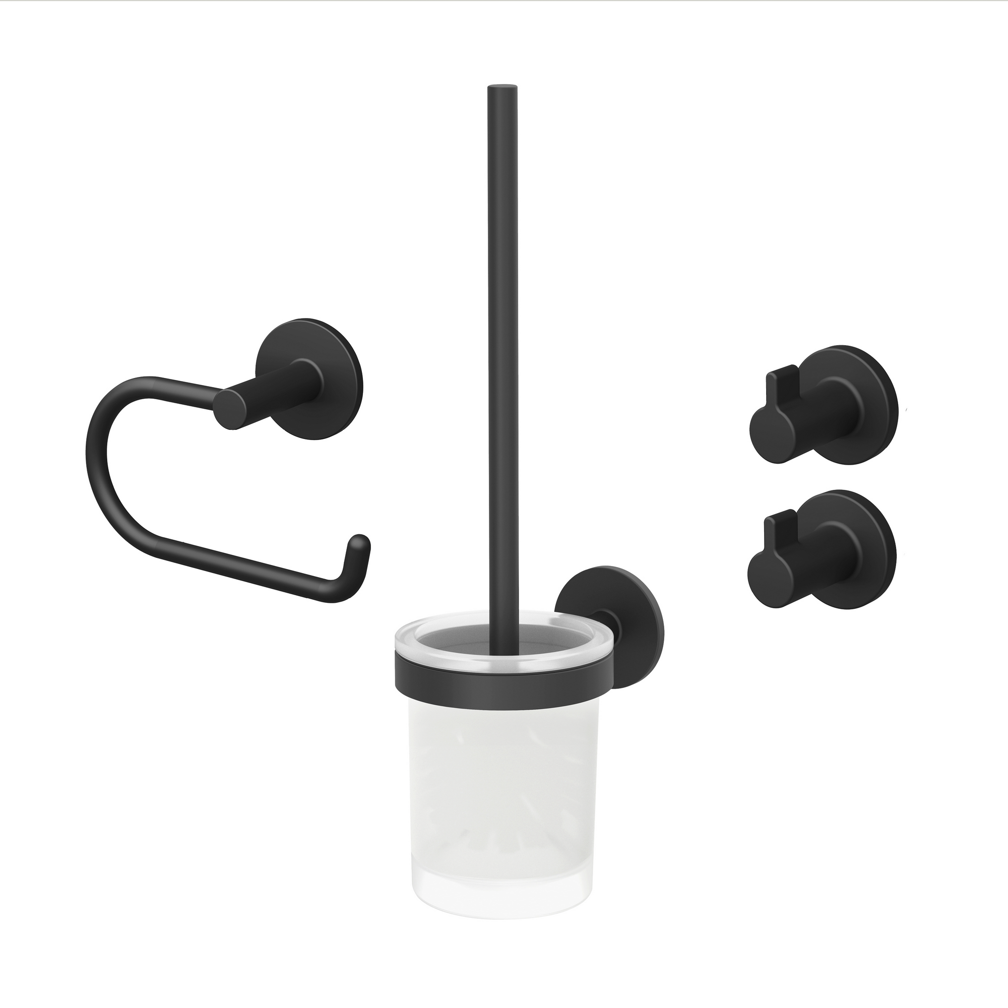 Badaccessoire-Set 'Nero' mattschwarz 4-teilig