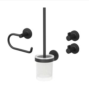 Badaccessoire-Set 'Nero' mattschwarz 4-teilig