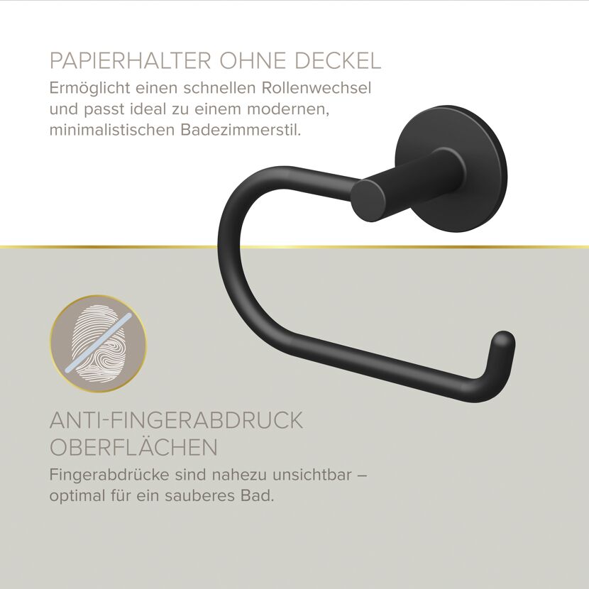 Badaccessoire-Set 'Nero' mattschwarz 4-teilig