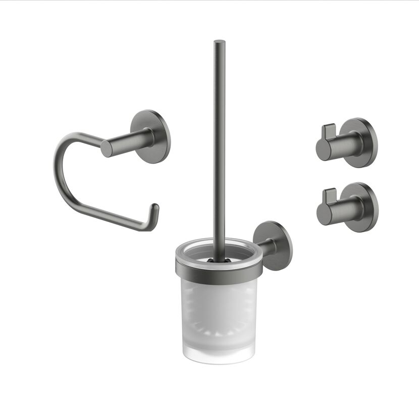 Badaccessoire-Set 'Sivo' graphitgrau 4-teilig