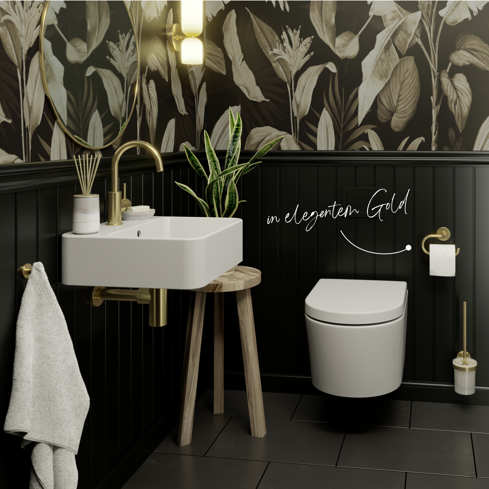 Badaccessoire-Set 'Juna' goldfarben 4-teilig