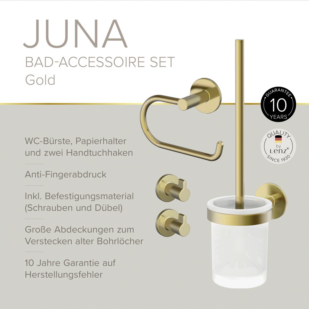 Badaccessoireset 'Juna' goldfarben 4-teilig