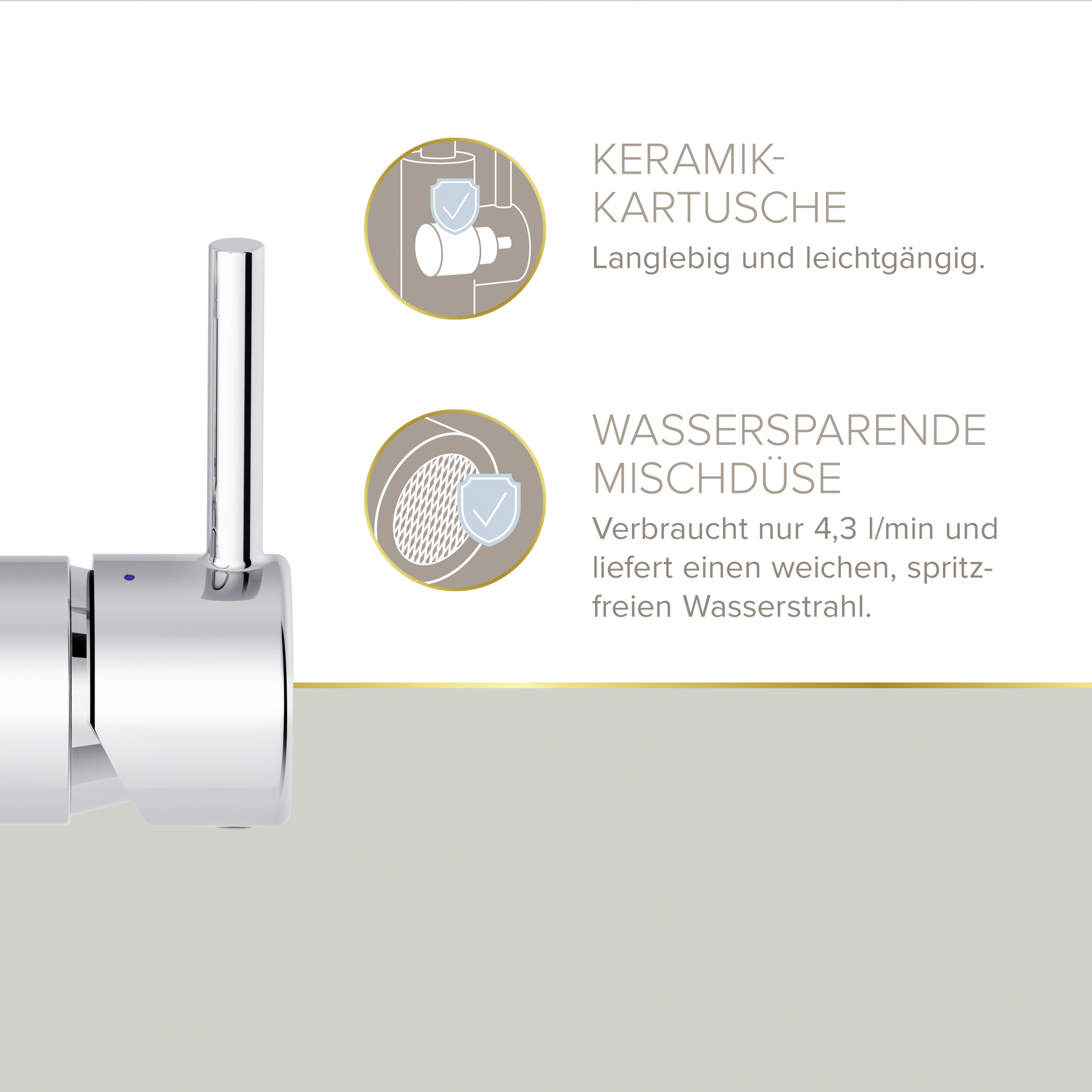 Waschtischarmatur 'Moana' chromfarben schwenkbar 24 cm