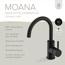 Waschtischarmatur 'Moana' matt schwarz schwenkbar 24 cm
