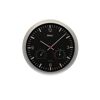 Schwarze Quarz-Wanduhr mit integrierter Klimastation