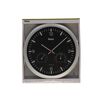 Schwarze Mebrus Quarz-Wanduhr mit Klimastation in Verpackung.
